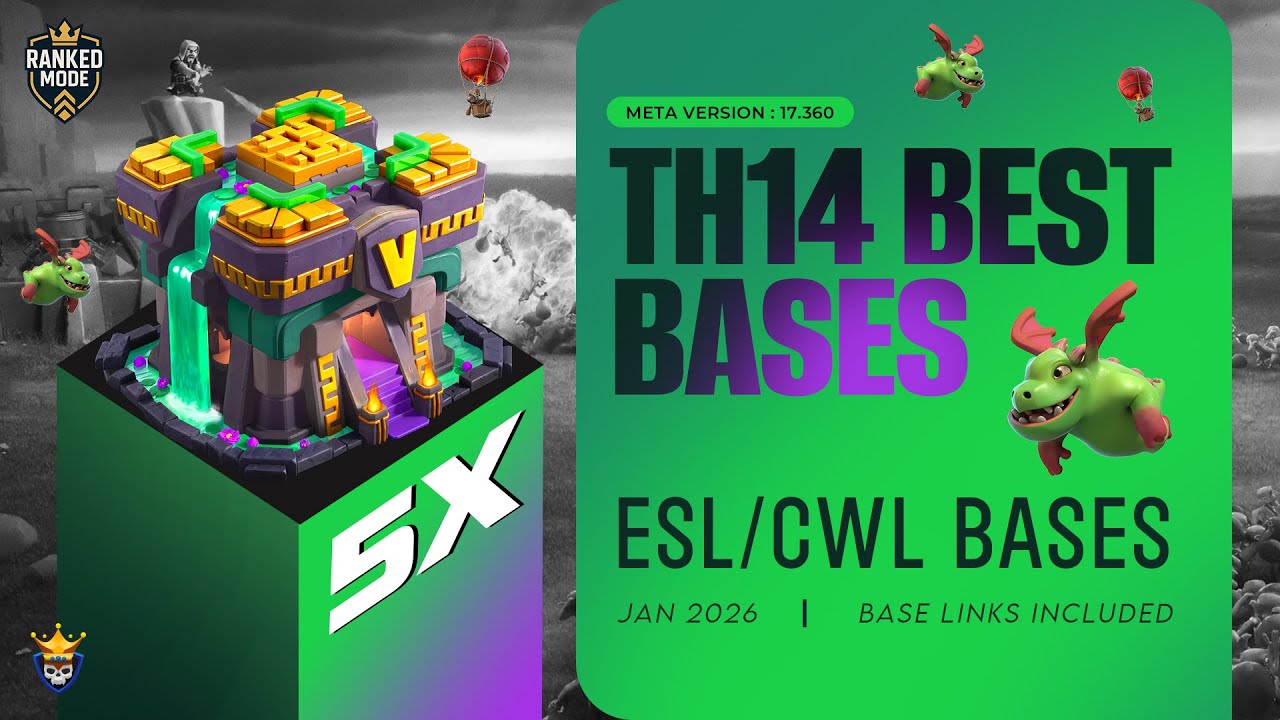 5 x TH14 CWL bases  | Clash Champs