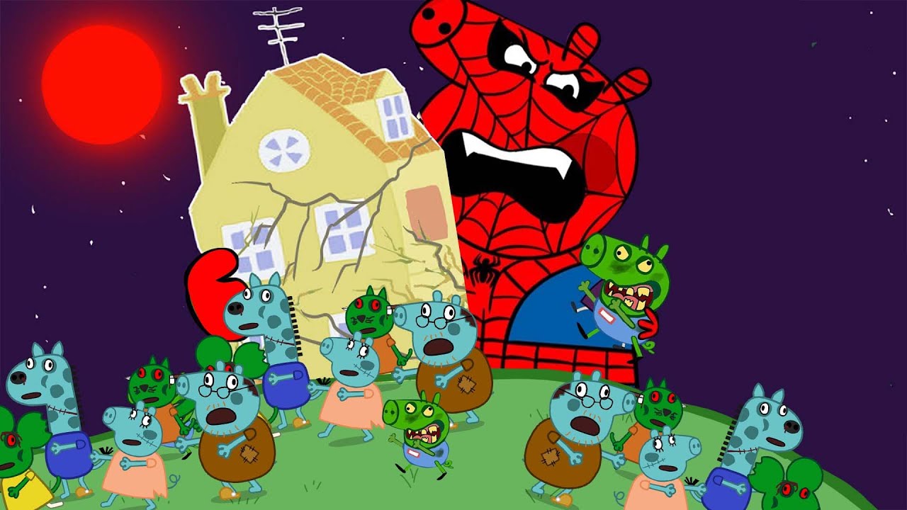 Spider Man peppa At School catches zombies ,100001 zombie peppa pig | Peppa Pig Funny Animation