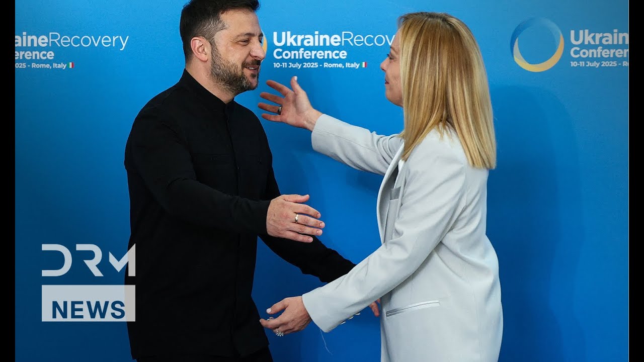 Just In: Zelenskiy and Meloni Embrace at Ukraine Recovery Conference in Rome | AC1B