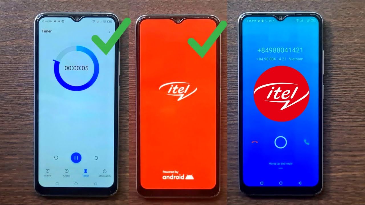 ITEL Vision S23 incoming call,Clock timer on,Bootanimation & Alarm Ringing,Android 12
