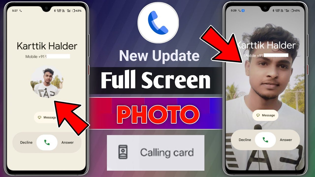 Google Dialer New Update | Full Screen Caller Photo In Google Dialer | Call Screen Full Photo