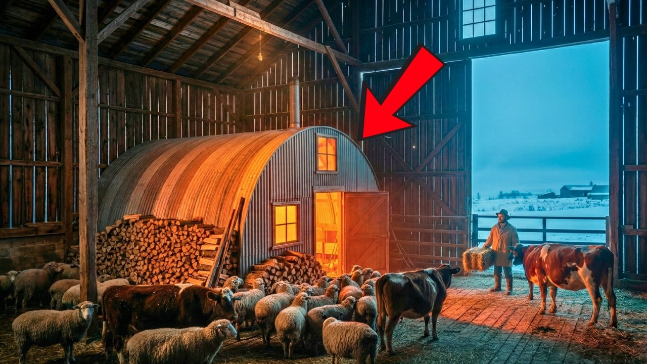 How He Built a Small Quonset Cabin Inside His Barn and Survived the Worst Blizzard