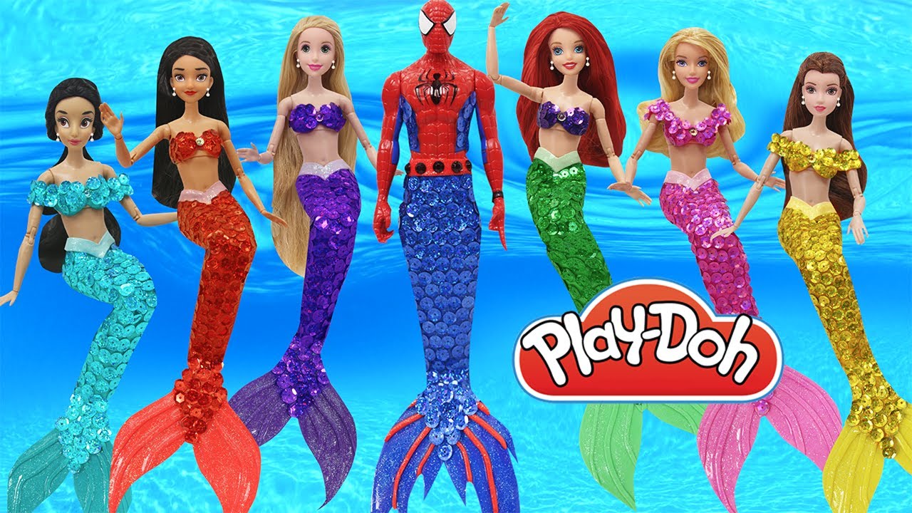 Play Doh Mermaid  Disney Princesses & Spiderman Inspired Costumes