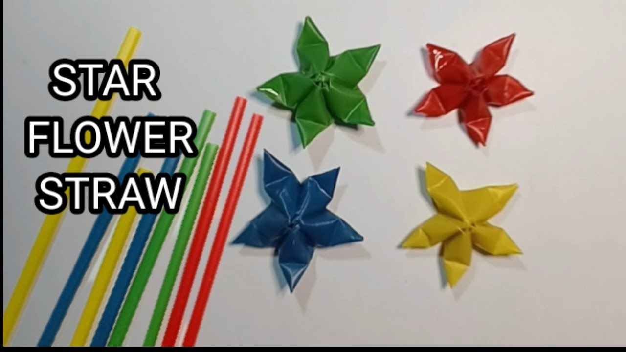 STAR FLOWER FROM STRAW, TUTORIAL MEMBUAT BUNGA BINTANG DARI SEDOTAN,DIY
