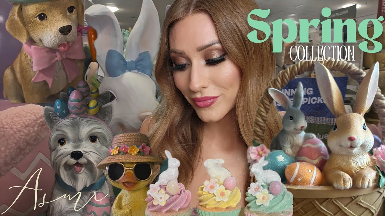 ASMR | *Gum Chewing* Spring Easter Shop w/ Me! 🐣🪺 *Whispered Voiceover* (Marshalls, HomeGoods)