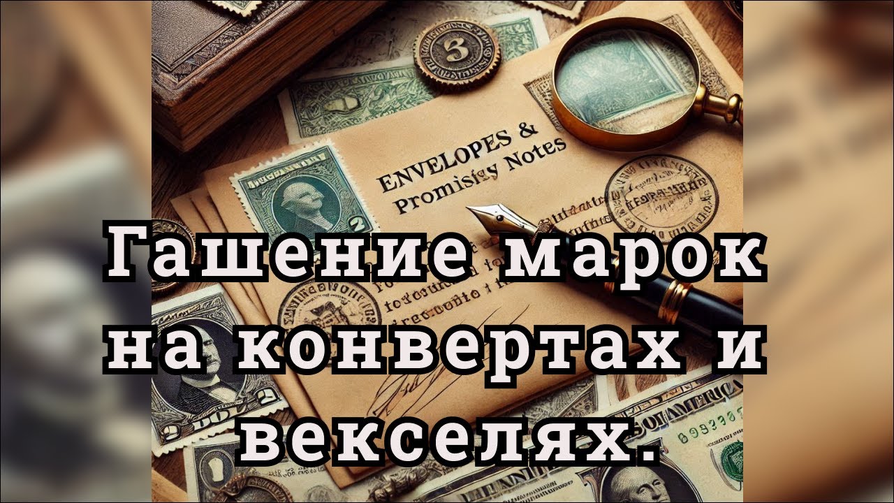 Гашение марок на конвертах и векселях.