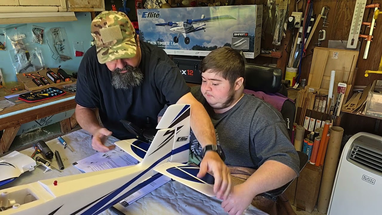 Eflite Twin Timber 1.6m BNF basic with Safe and AS3X build, Colton's 21st Bday Gift 