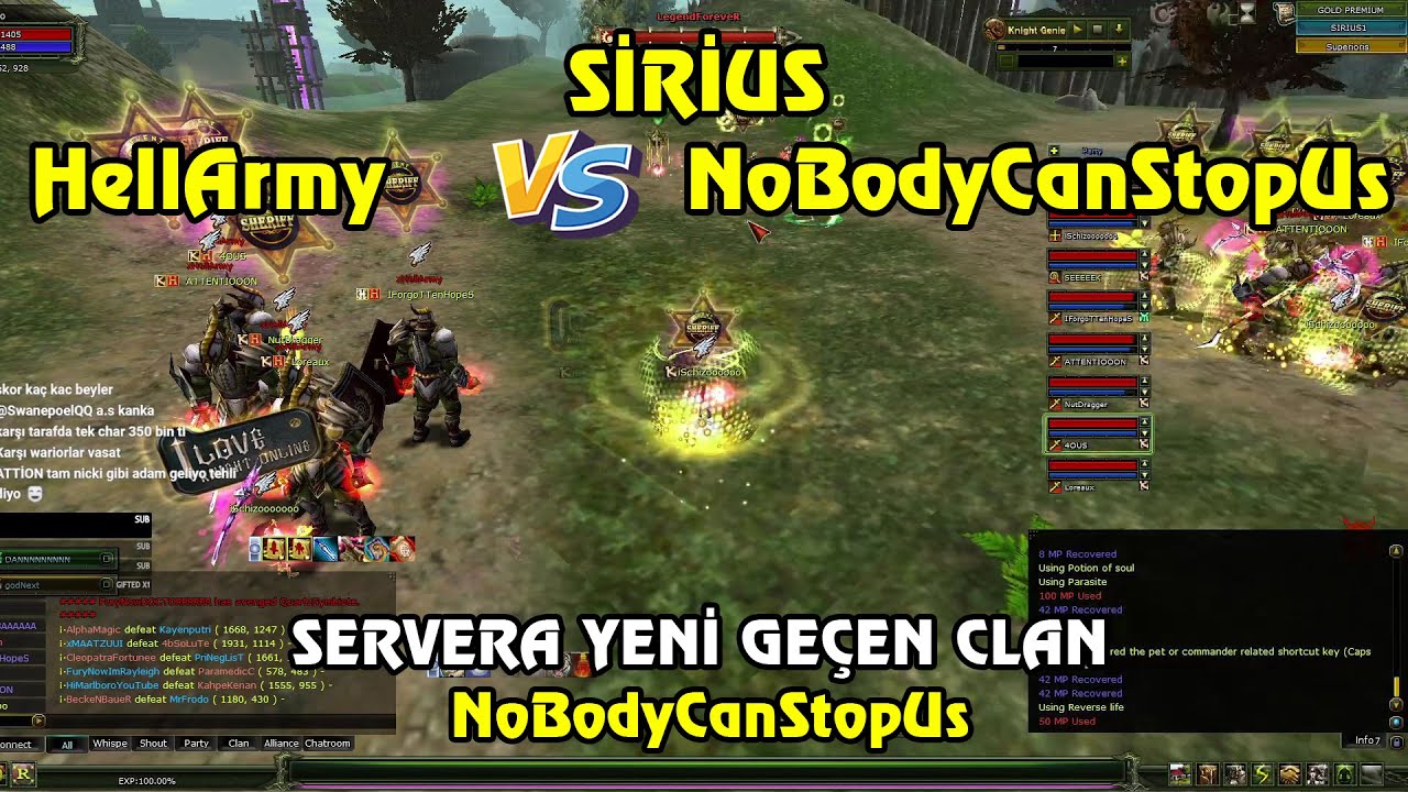 Knight Online VS | HellArmy VS NoBodyCanStopUs  | Sirius Mele VS | CZ | PK