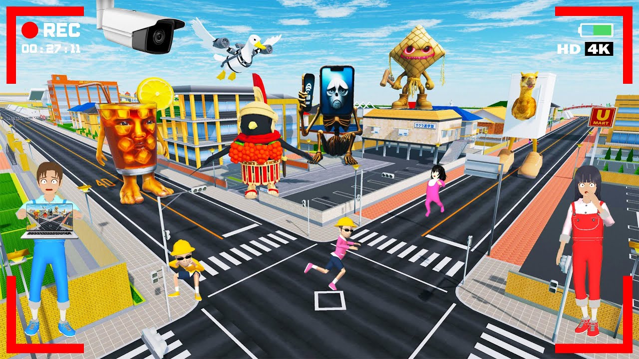 Yuta Mio Panik CCTV di Rumah Merekam Pasukan ANOMALI di Kota Sakura 😱 SAKURA School Simulator