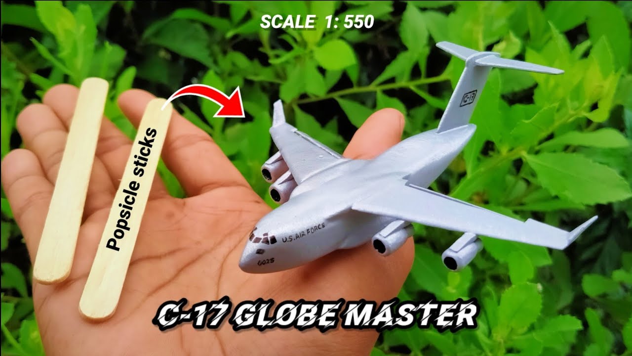 Как сделать миниатюру самолета C-17 GLOBEMASTER | из палочек от мороженого