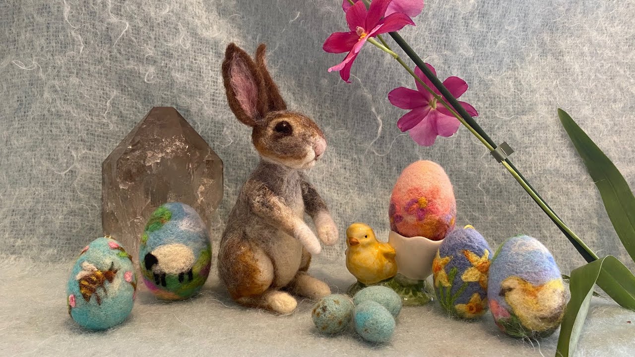 Easter Bunny Needle Felting Part 1Tutorial   SD 480p
