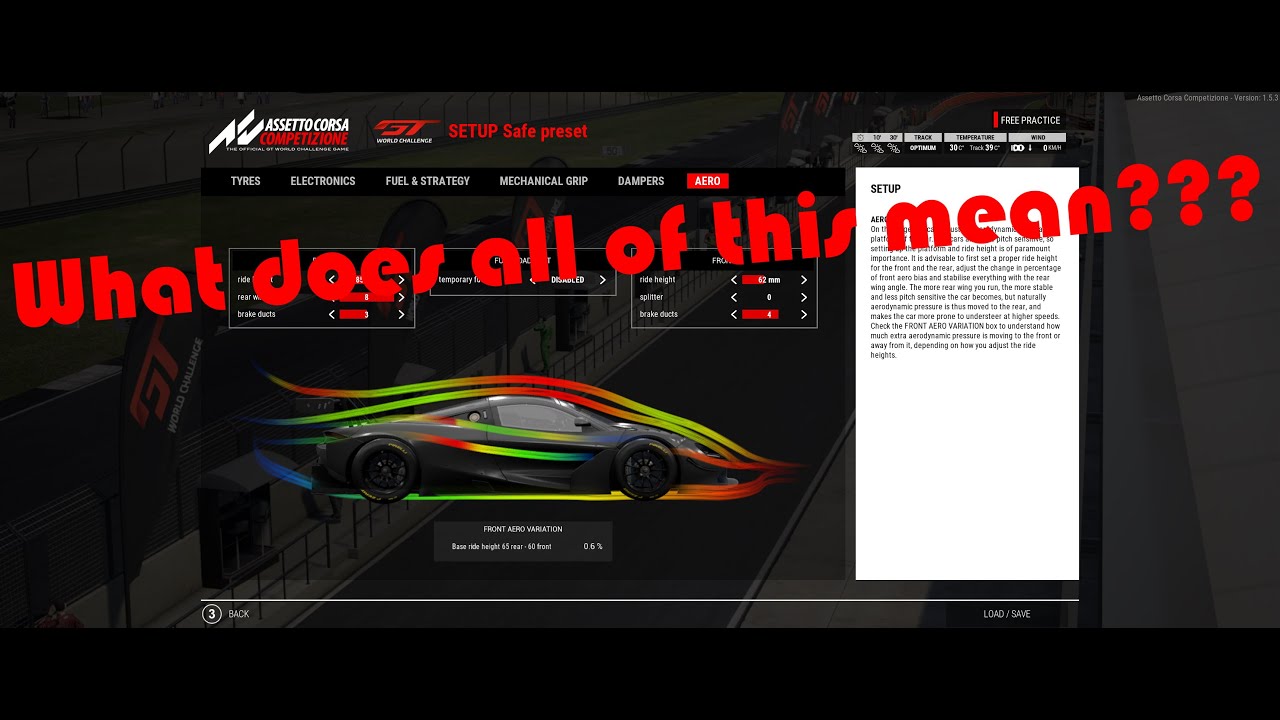 Assetto Corsa Competizione Setup Tutorial: Aerodynamics