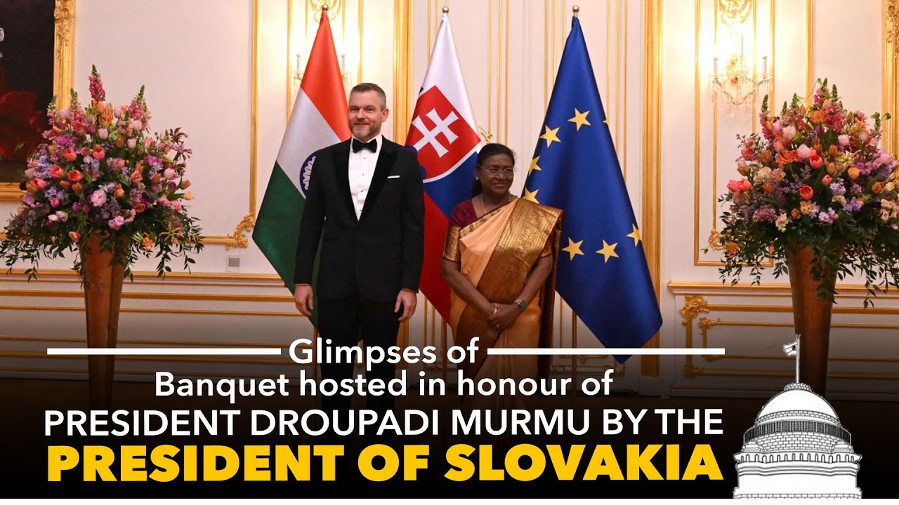 Glimpses of the banquet hosted in honour of President Droupadi Murmu by the President of Slovakia