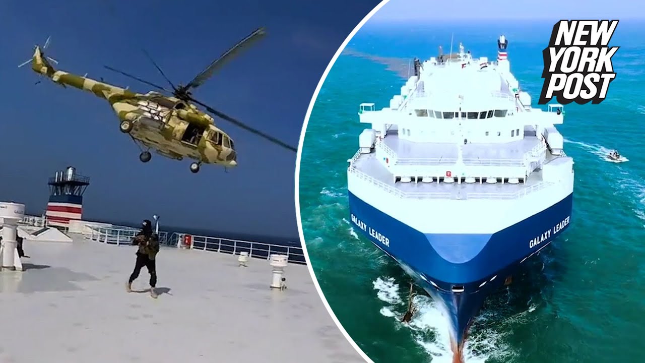 Chilling video shows Houthi rebels hijacking Israel-linked ship in Red Sea, taking crew hostage