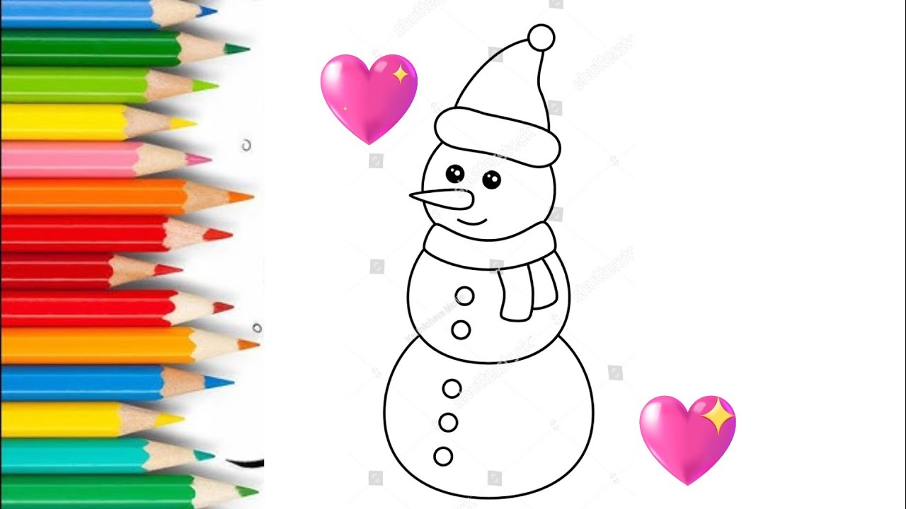 Easy Snowman Drawing Tutorial for Kids and Beginners | Snowman Drawing step by step/Winter Season