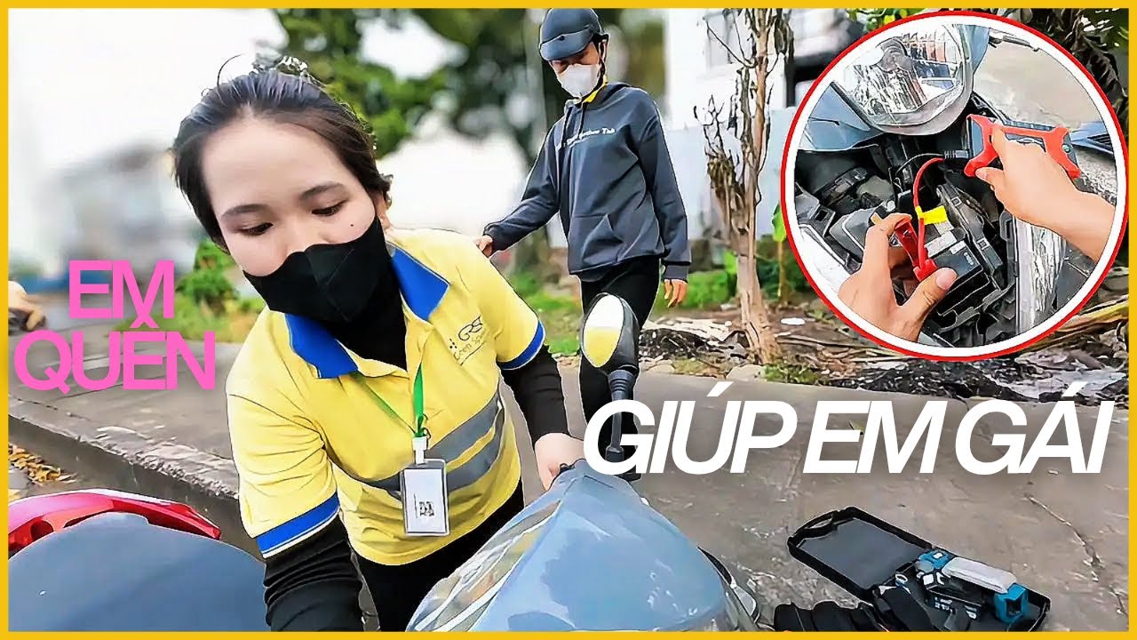 Giúp em gái bỏ quên chìa khóa trong cóp xe có vẻ em bối rối vì được giúp 0 đồng