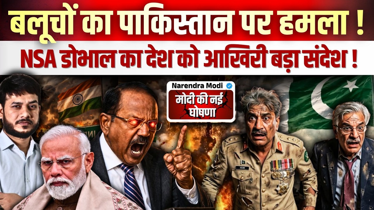 🔥बलूचों का पाकिस्तान पर हमला ! NSA डोभाल का देश को आखिरी बड़ा संदेश ! मोदी की नई घोषणा