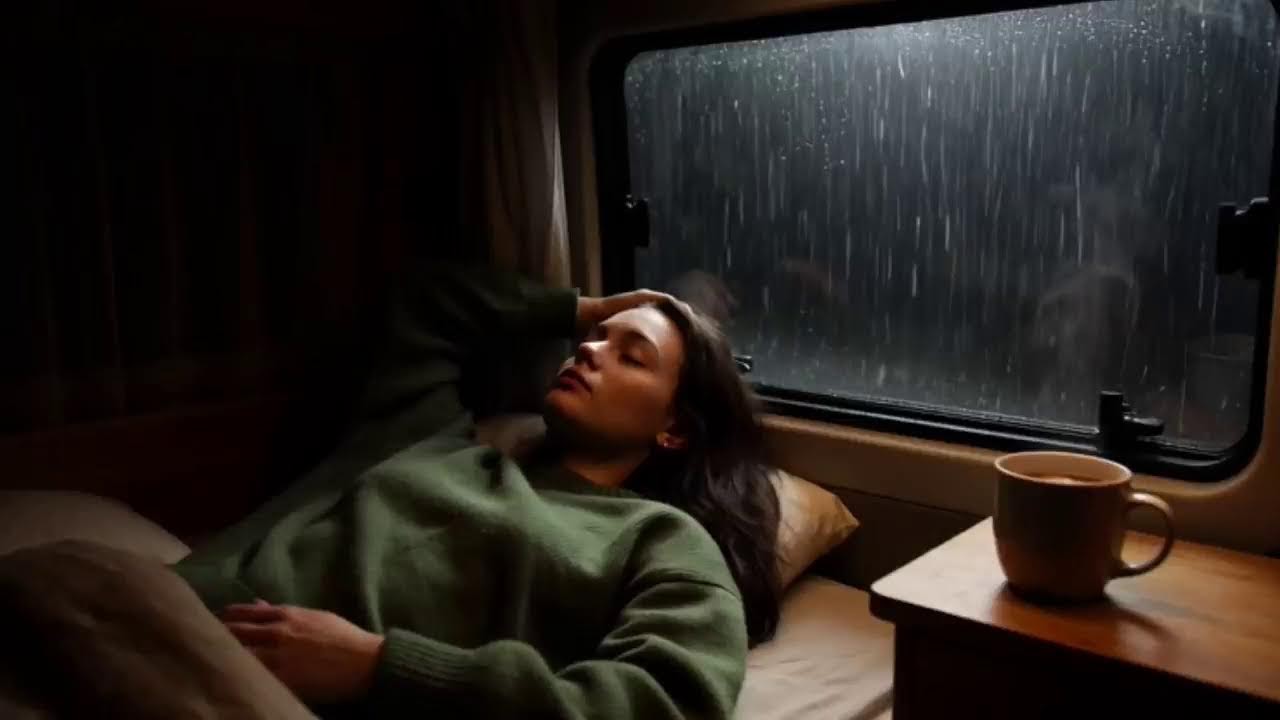 Healing Sleep Ambience With Rain & Thunder On Cozy Car Roof At Night