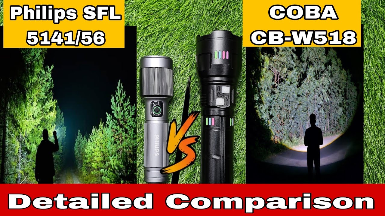 धाँसू टक्कर 😳|| COBA CB-W518 Flashlight Torch || Philips SFL5141/56 Aluminium Torch || Best Torch