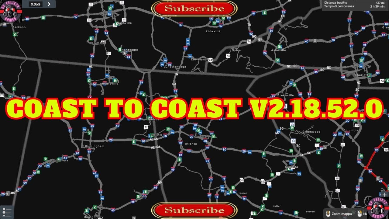 ATS 1.52  - COAST TO COAST v2.18.52.0 - American Truck Simulator