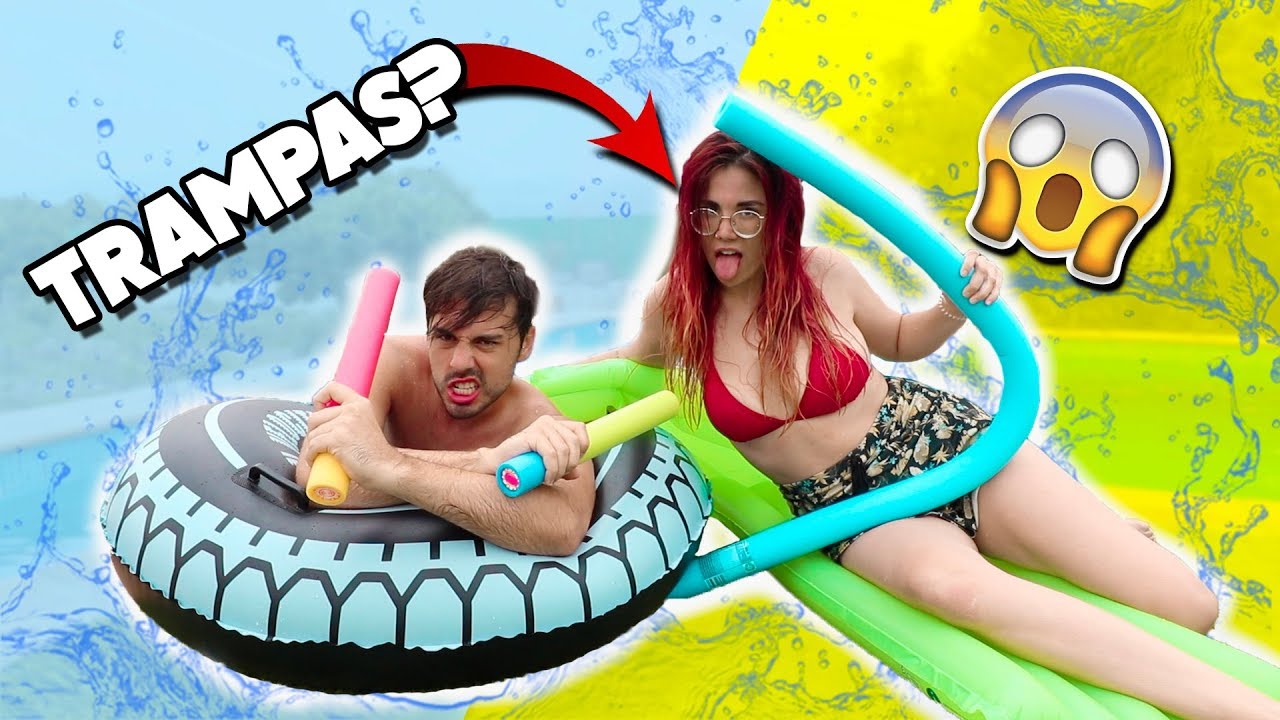 COMPETICIÓN en la PISCINA 🔫 RETOS de AGUA con MI AMIGA!!