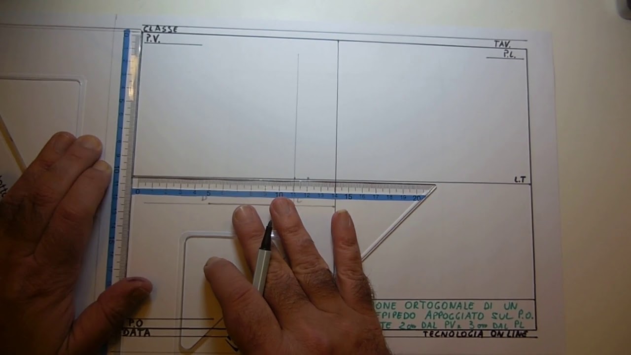 Proiezione ortogonale parallelepipedo appoggiato sul PO