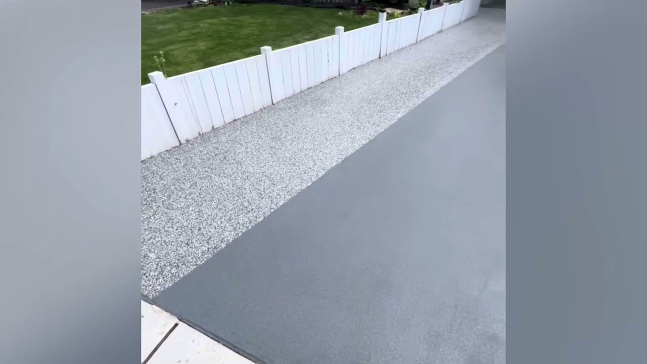 Quartz with Polyaspartic coating for a concrete driveway