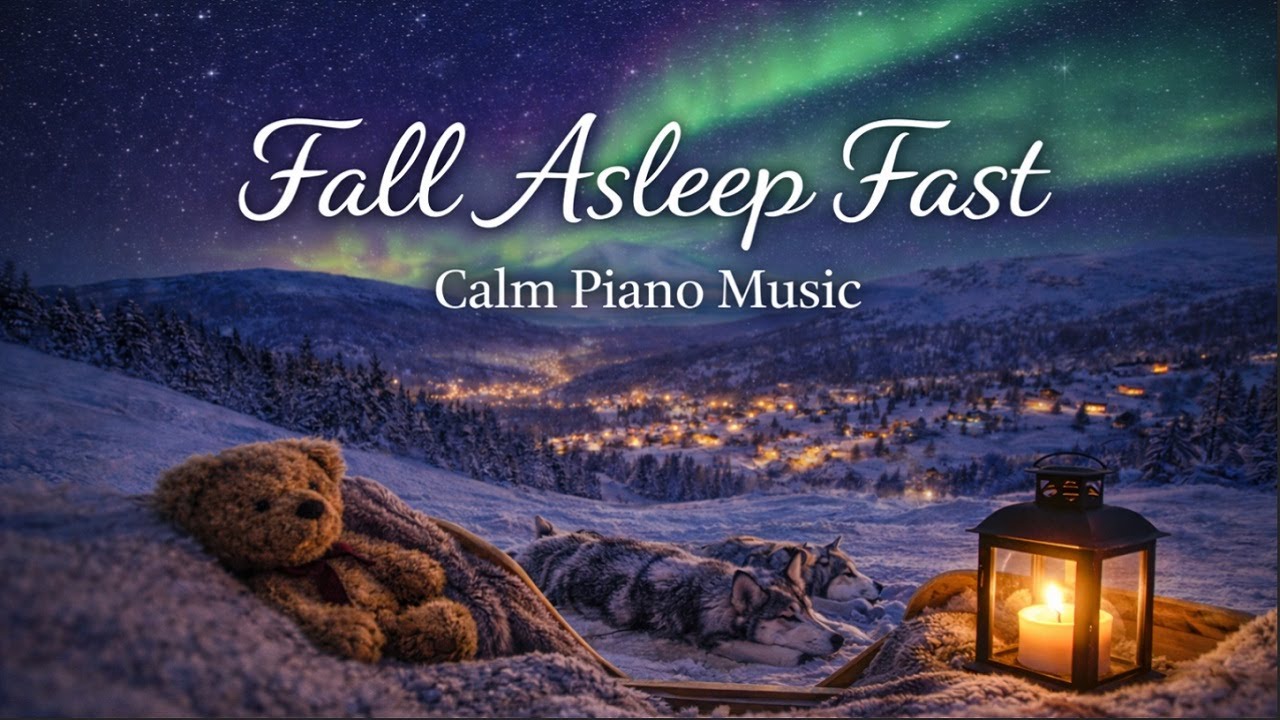 Fall Asleep Fast Tonight 🌙 Deep Sleep Piano Music | Northern Lights