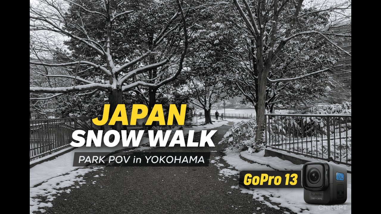 Japan Winter Walk 4K | Calm Snowy Park in Yokohama | INDIAN Engineer In JAPAN