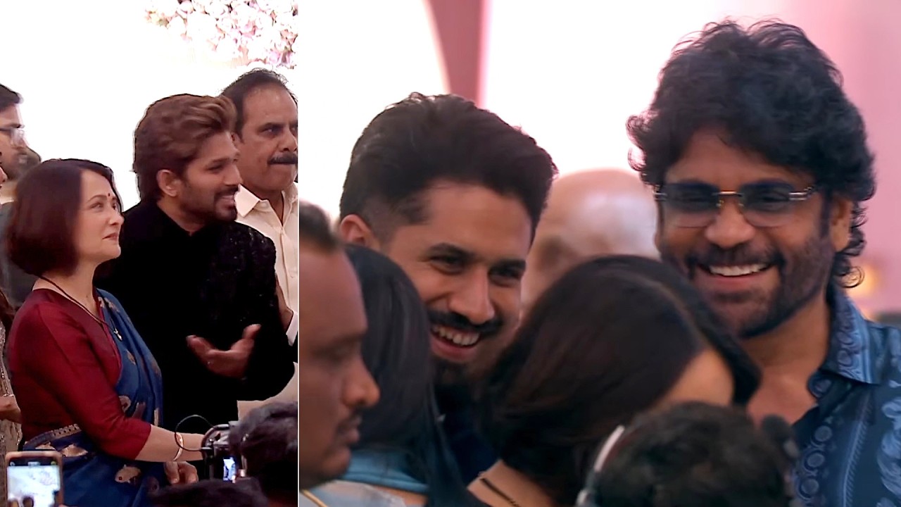 Allu Arjun Hilarious Fun With Amala | Nagarjuna | Naga Chaitanya | #AlluSirish & #Nayanika Reception