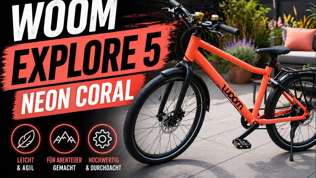 Woom 5 Explore Neon Coral Kinderfahrrad 8 Gang 24 Zoll Unboxing und Aufbau # Fahrrad #mountainbike