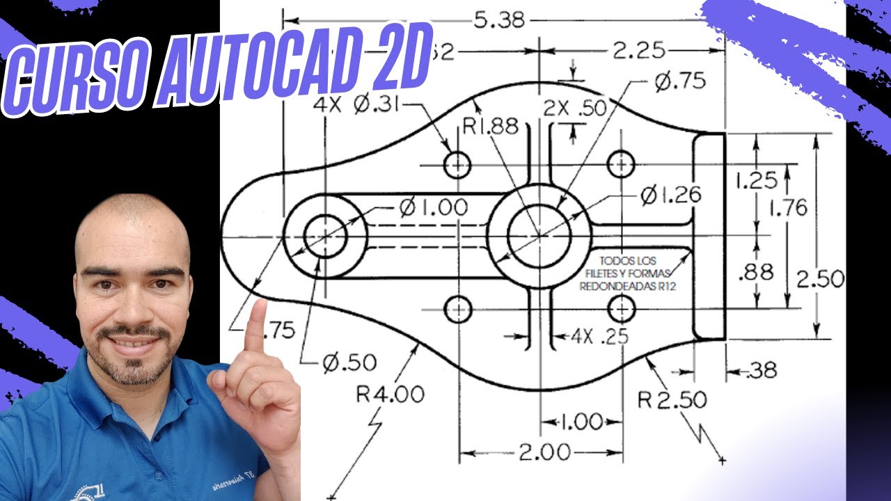 CURSO AUTOCAD 2D: Diseña la PIEZA #7 como un PROFESIONAL 🔧