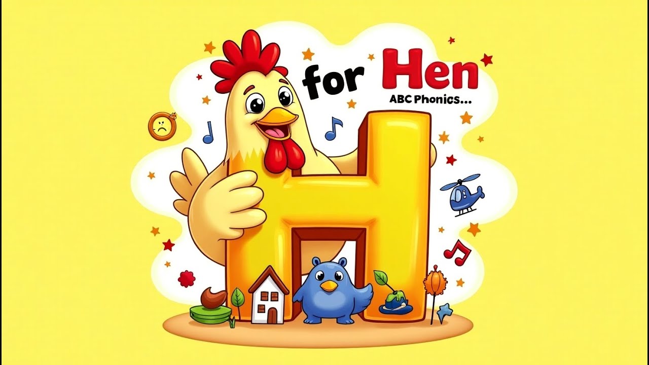 H for Hen 🐔 | ABC Phonics Song for Kids | Learn Words That Start with H | ZTB-Studio
