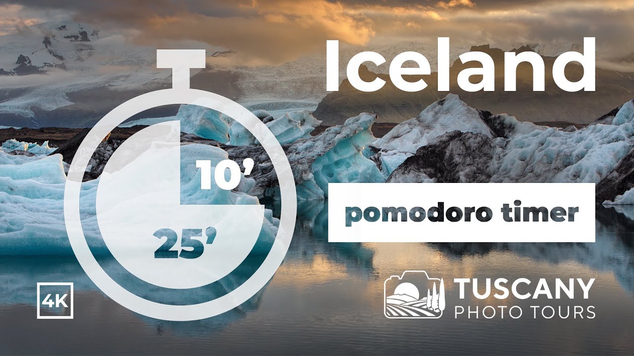Iceland Pomodoro Timer ⏳ 25 Minutes Work + 10 Minutes Relax