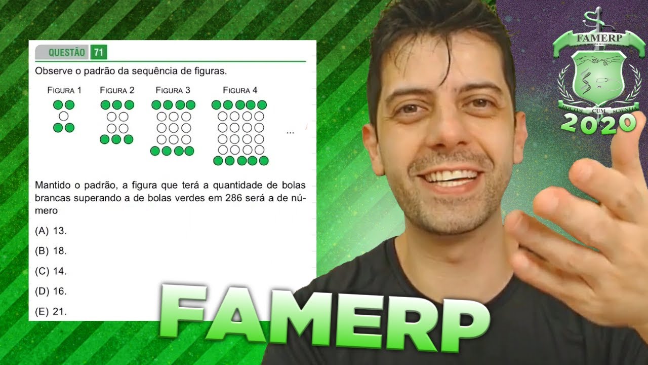 FAMERP 2020 - Q71 Mat - Observe o padrão da sequência de figuras.