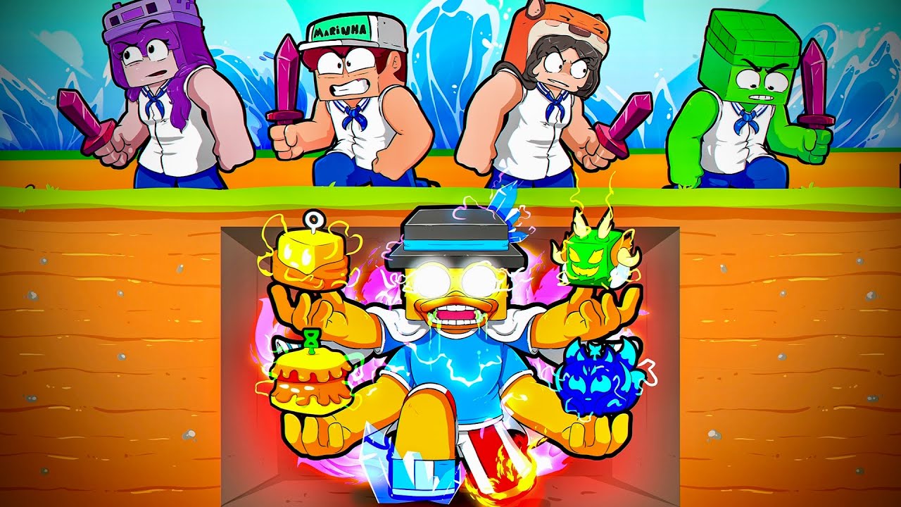 PIRATA vs CAÇADORES no BLOXFRUITS (Speedrunner vs caçadores)