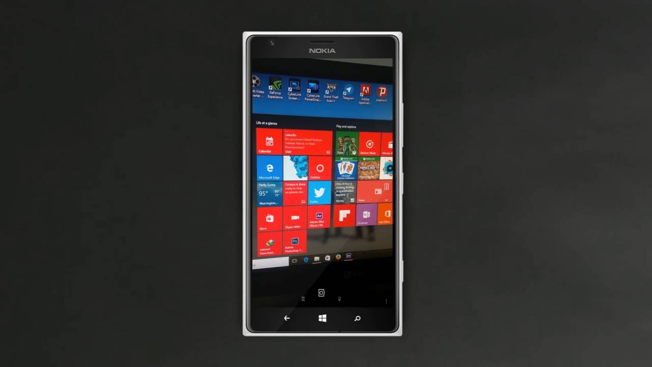 Windows 10 mobile concept (lock screen)