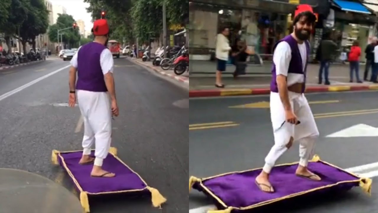 Real life Aladdin rides 'magic carpet' and thrills social media
