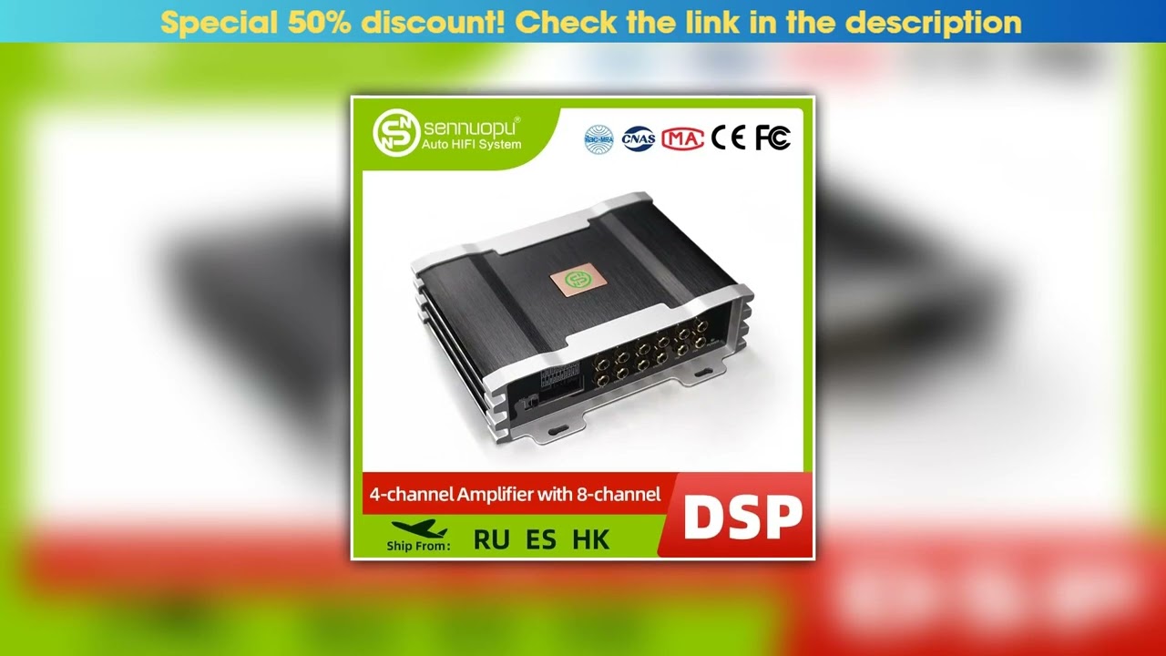 Editor’s Choice Sennuopu X10B Car Audio 4 Ch Power Amplifier 8 Channel Dsp Processor Bluetooth Amp•