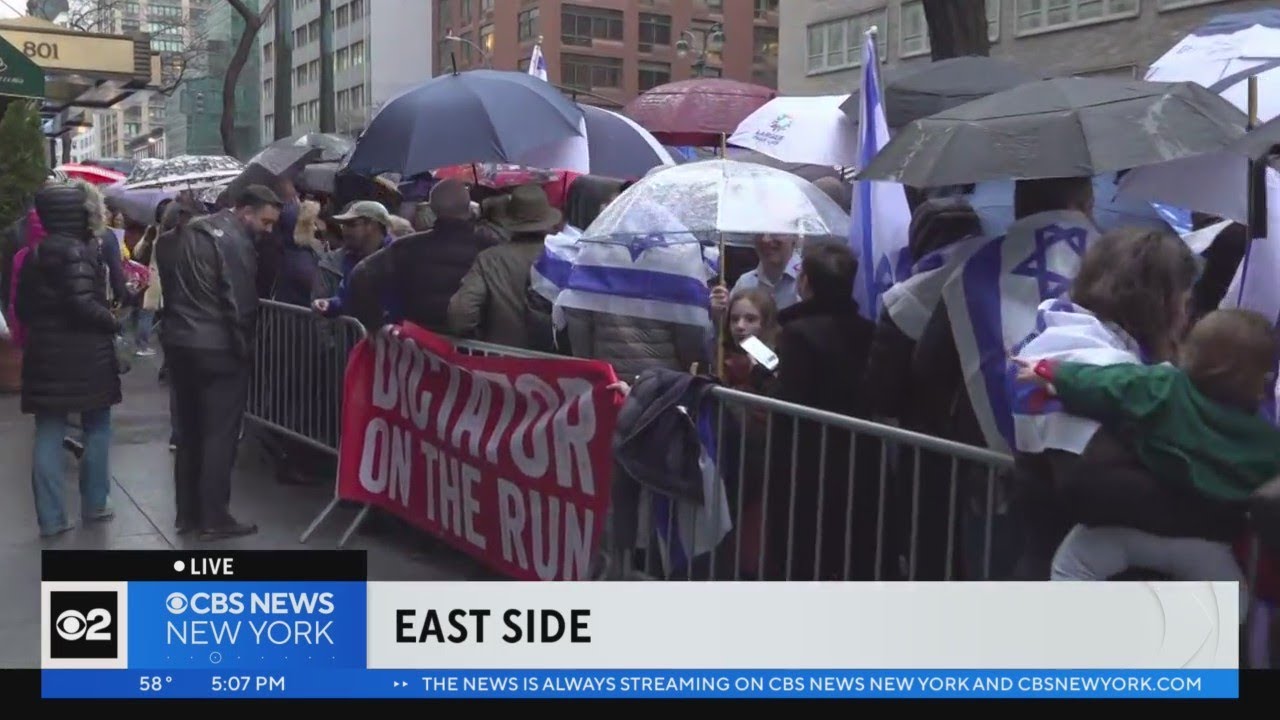 Protests outside Israeli consulate in NYC