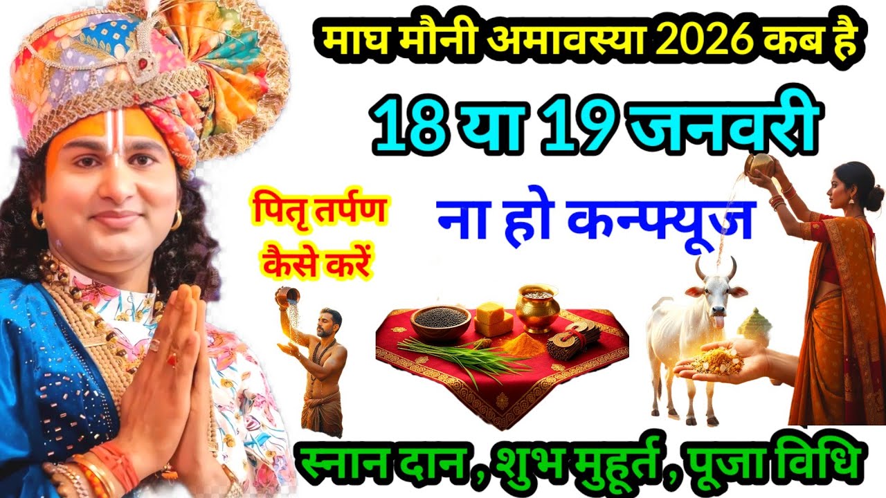मांघ मौनी अमावस्या 2026 कब है,18 या 19 जनवरी /@Aniruddhacharyaji 