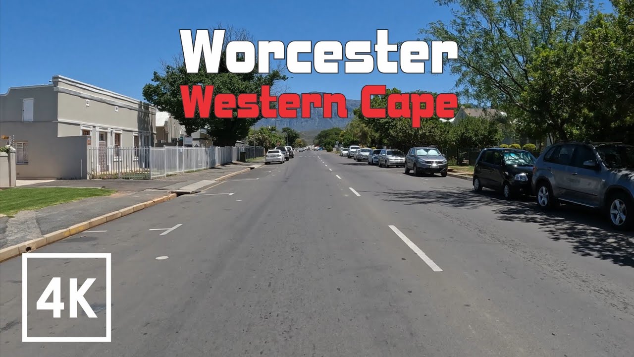 Worcester. Driving through the busy town of Worcester, Western Cape South Africa
