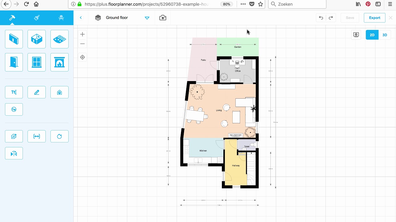 Floorplanner [4] Dimensions and measurements