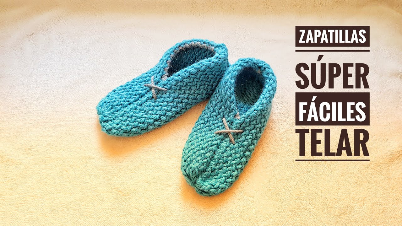 Como tejer unas pantuflas súper fáciles con telar (Tutorial DIY)