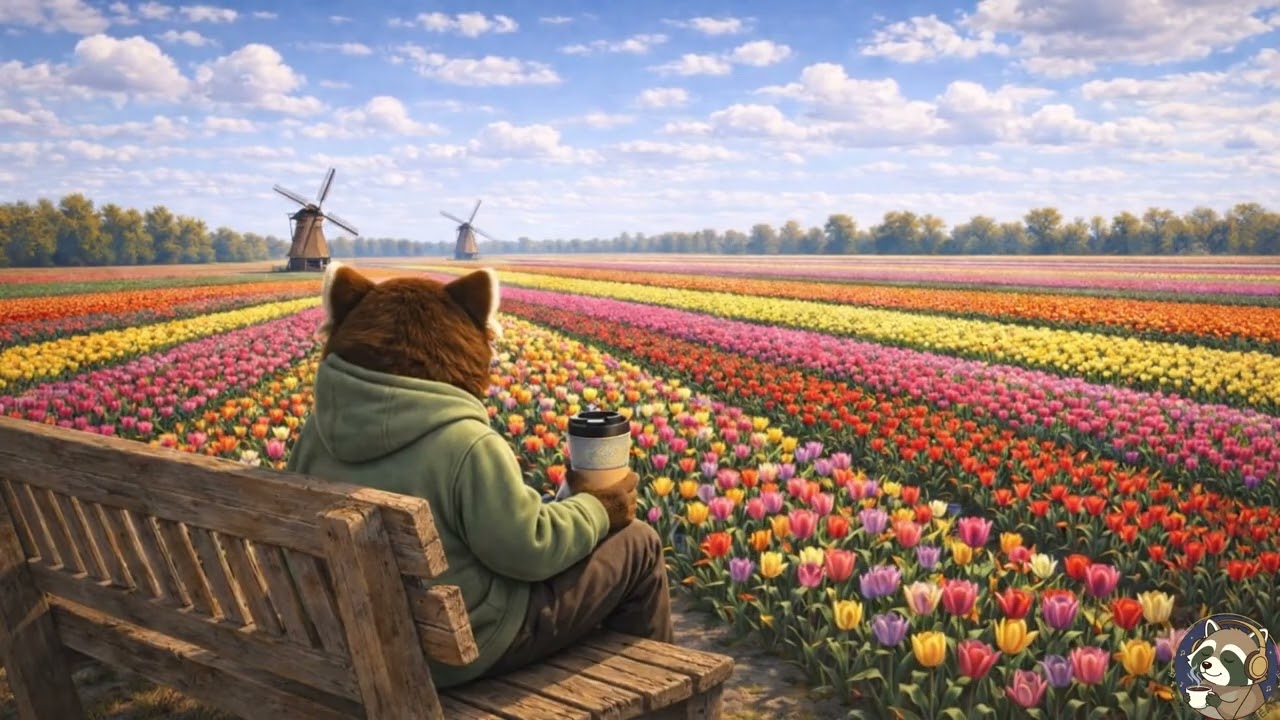 Peaceful Dutch Countryside with Coffee & Flowers | Lo-Fi chillhop mix