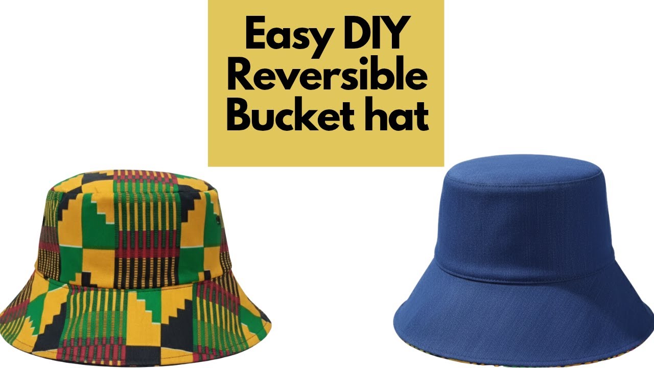 Easy DIY Reversible Bucket Hat | Ankara & Denim Bucket Hat.
