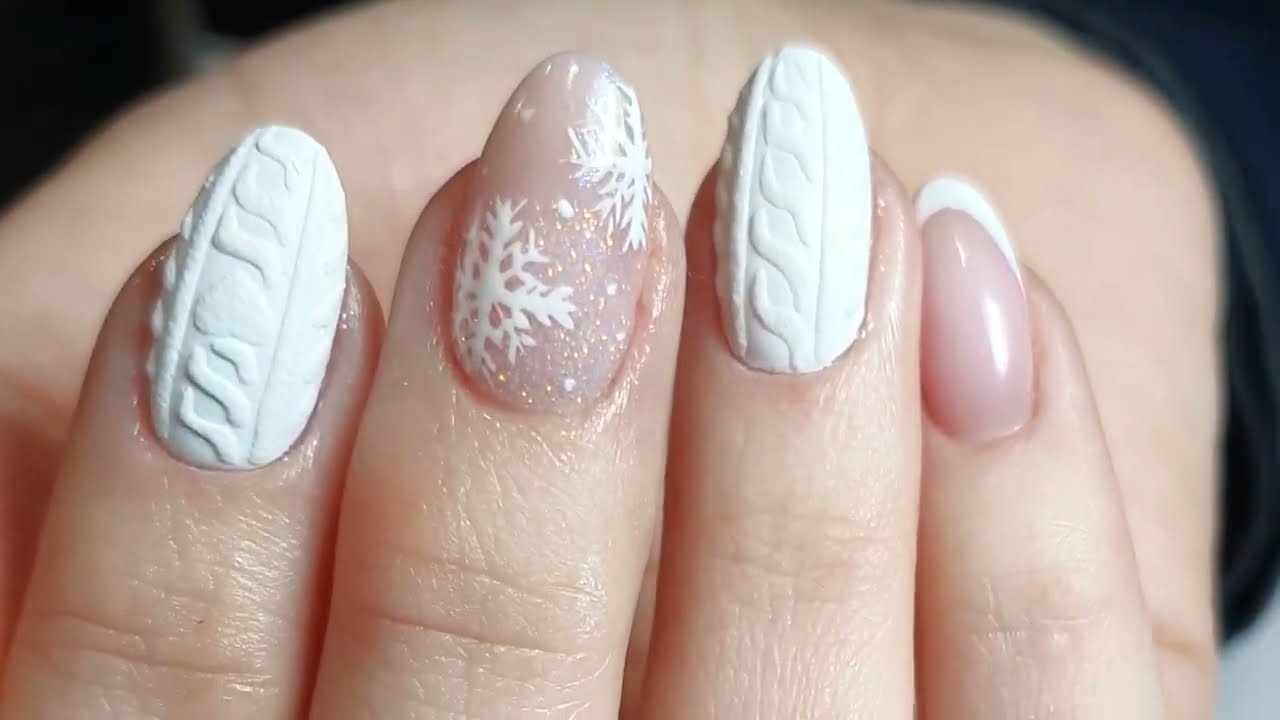 Świąteczne paznokcie żelowe. Krok po kroku, wzór/zdobienie sweterek | S-Nail Cosmetics