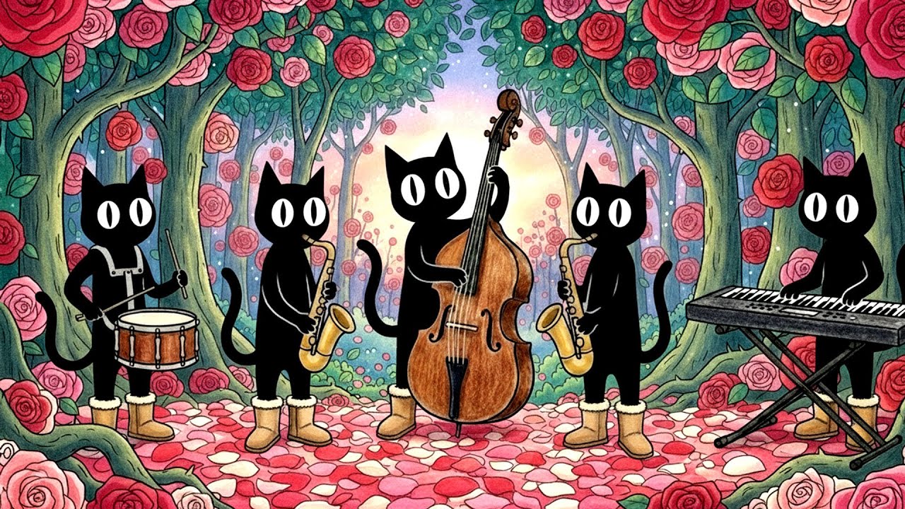 Valentine Deep Bass Jazz 🐈‍⬛🎷 Black Cats Groove for Working & Studying