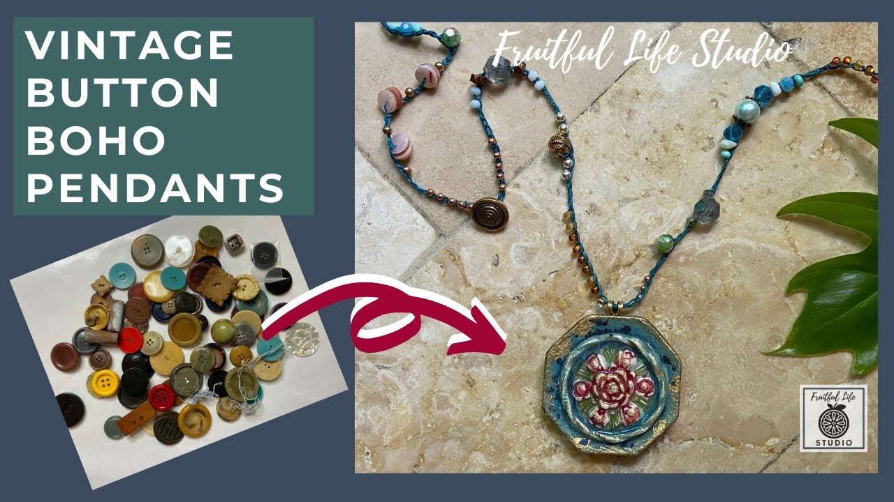 Boho Button Pendants: Vintage Boho Jewelry, Make Your Own Jewelry Moulds, Fruitful Life Studio