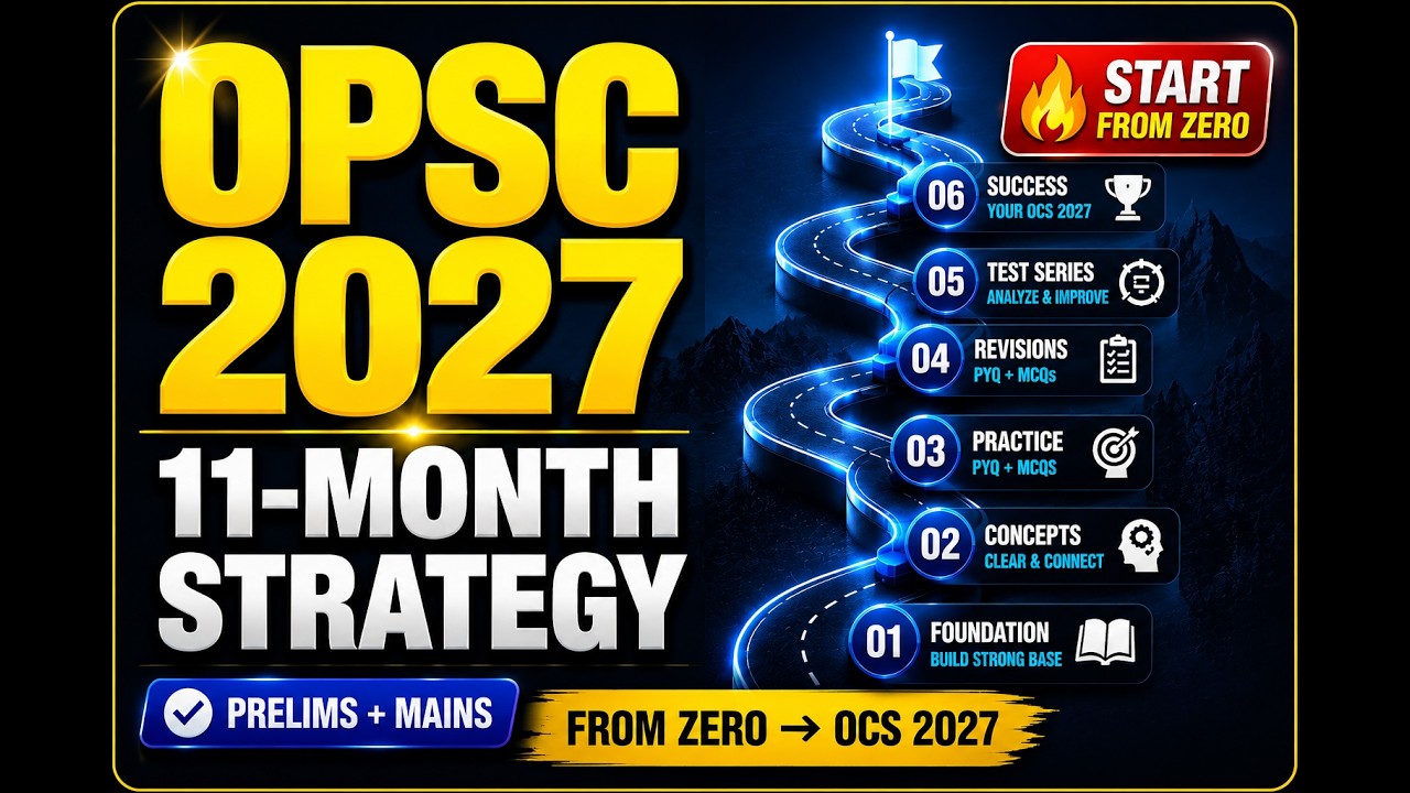 OPSC OCS 2027: How to Start Preparation from Zero | 11-Month Master Plan for Prelims + Mains